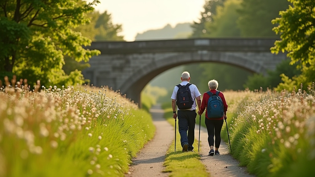 Royal Canal Greenway with restored towpath lined with wildflowers and trees near Ashtown